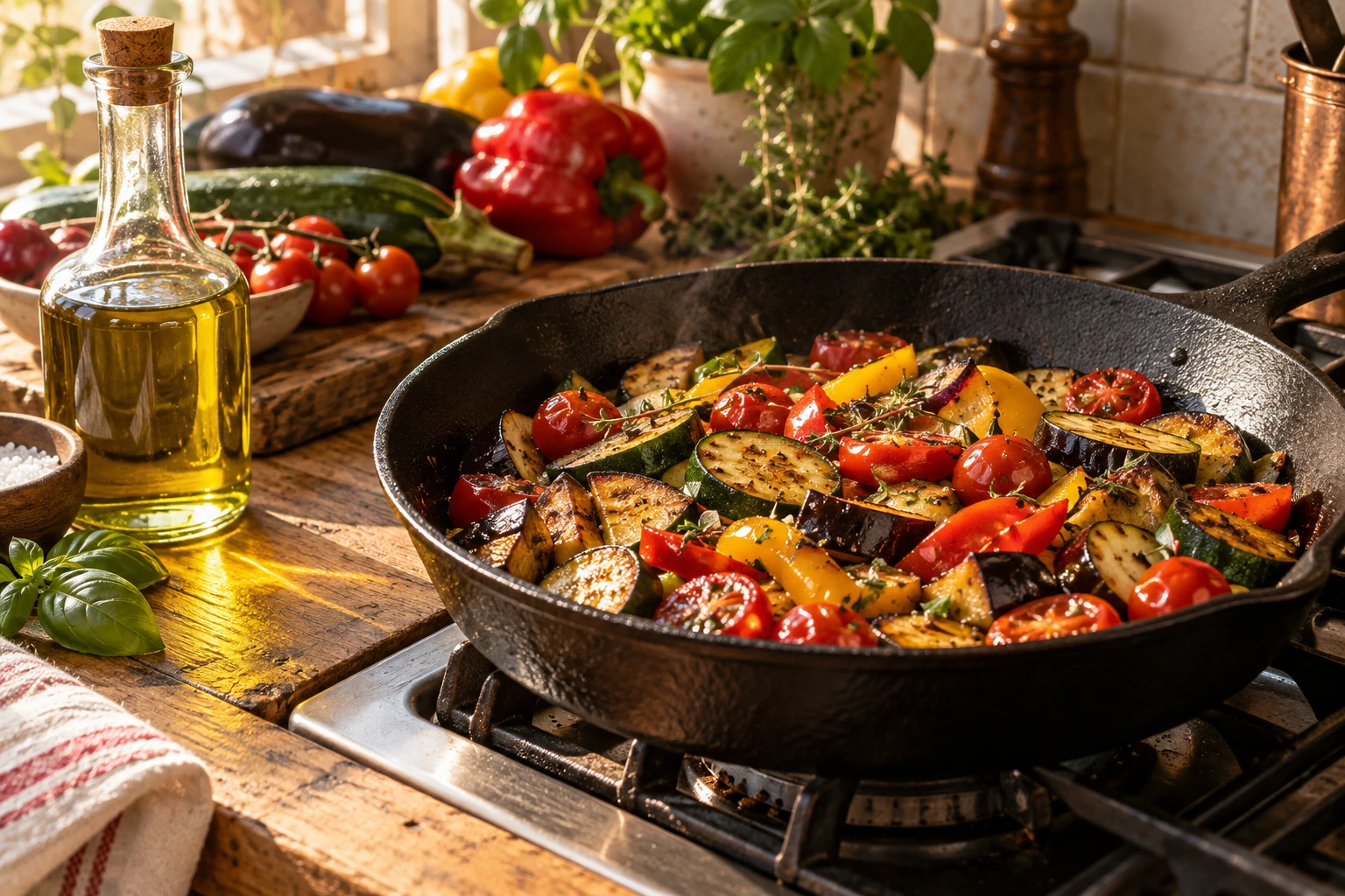 Huile d&rsquo;olive en cuisson : températures, choix et erreurs à éviter